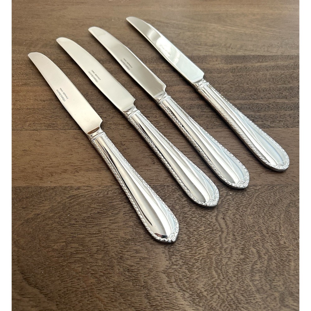 Reed & Barton Englefield Dinner Butter Knives Set Of 4 Stainless Glossy